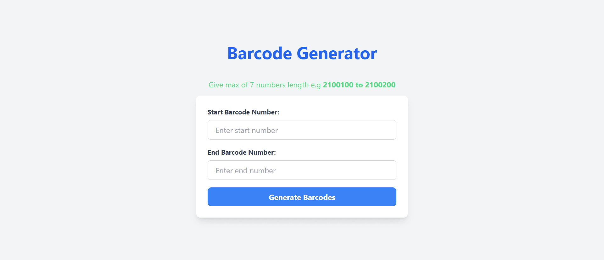 Bulk Barcode Generator